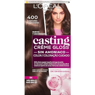 Imagen de L&#039;Oreal Paris Casting Creme Gloss Coloración sin Amoniaco, Tono 400, Castaño, 1 Unidad (Paquete de 1)