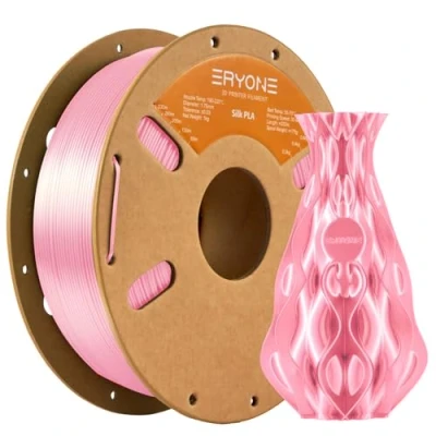 Imagen de Filamento de PLA seda ERYONE para impresora 3D, 1,75 mm, tolerancia: ± 0,03 1 kg (2,2 libras) / carrete, Rosa
