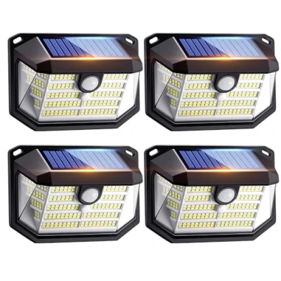 Imagen de Luces Solares LED Exterior Jardin,230LED/2200LM Focos Solares,3 Modo+IP65 Luz Solar Jardin Exterior,2200mAh Para