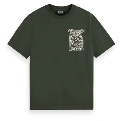 Imagen de Scotch &amp; Soda Regular FIT Front Chest Artwork Camiseta estampada, Hombre, Talla: Small, Heritage green