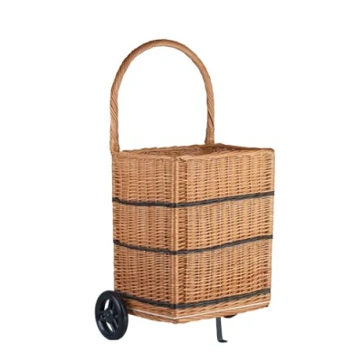 Imagen de e wicker24 cesta para leña de chimenea con ruedas (mimbre, semicircular, guardar leña, la compra, sin inserto tela)