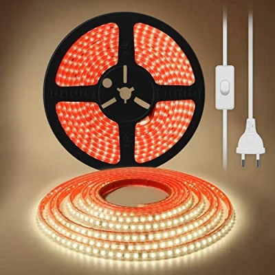 Imagen de pcning 1M Tira LED 220V con Adhesivo Corte 10 CM Blanco 4000K IP67 Impermeable Strip, SMD 2835 12 Watt Tiras Directa Sin Transformador Interruptor (Blanco, 1)