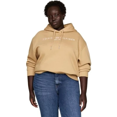 Imagen de Tommy Hilfiger Curve LOGO Hoodie Sudadera, Mujer, Talla: 52, Classic khaki