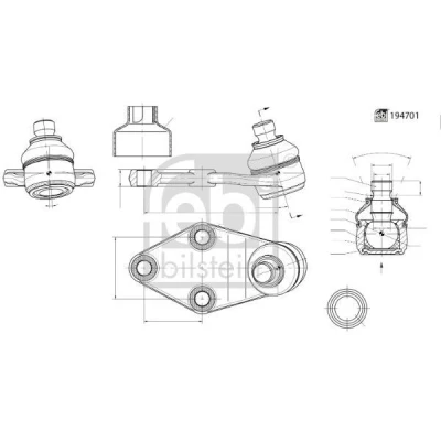 Imagen de FEBI BILSTEIN 194701 Rótula de suspensión Eje delantero, derecha 18mm MG: ZS SUV 1.5 VTi, EV, 1.3 T, 1.0 T GDi 2017