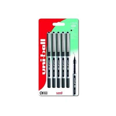 Imagen de Uni ball UB 150 Eye Black Bolígrafos de punta redonda 0,5 mm para escritura a mano, dibujo, arte, manualidades y colorear, resistente la decoloración al agua, tinta líquida Super Ink,