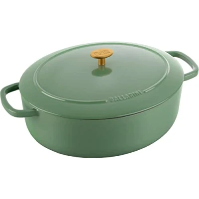 Imagen de BALLARINI Bellamonte Cacerola ovalada de hierro fundido esmaltado, 33 cm, 6,5 L, color verde
