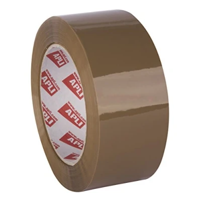 Imagen de APLI 13337 Pack de 36 rollos precinto sin ruido, 48 mm x 132 m, 28 µm, color marrón acrílico