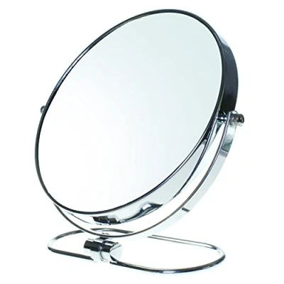 Imagen de TUKA Plegable Cosmética Espejo 5x Aumento, 8&quot; Espejos para baño, de Mesa Afeitar y Maquillar, ø 20cm Espejo, Rotación 360 Grados, Cara Doble 1:1 1:5 Ampliación, TKD3125