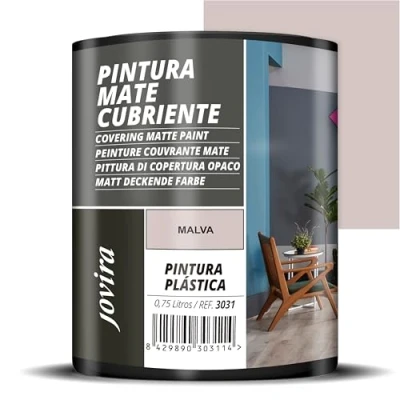 Imagen de JOVIRA PINTURAS Pintura Mate Cubriente 24 colores interior exterior con excelente poder cubriente. (750 Mililitros, Malva)