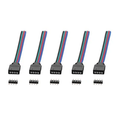 Imagen de Sienoc 5 PK 4 Pin cable de conexión rápida conector RGB polos para 5050 3528 LED patrulla