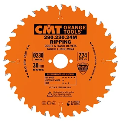 Imagen de CMT ORANGE TOOLS 290.230.24M Sierra circular 230x2.8x30 z 24 atb 20 grados, Metallo/Grigio