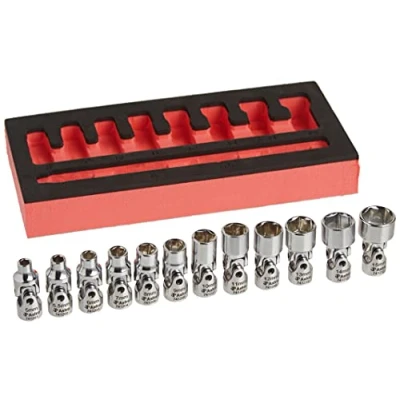 Imagen de Astro Pneumatic Tool Juego de 12 llaves vaso flexibles 1/4 pulgadas, métricas 6 puntos