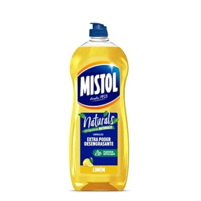 Imagen de MISTOL Naturals Limón Lavavajillas a Mano con Extra Poder Desengrasante Fórmula Natural y Eficaz para un Brillo Impecable 750 ml