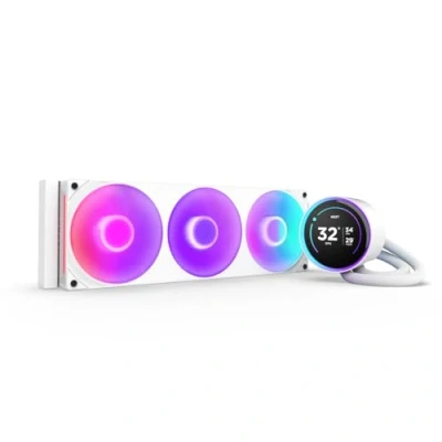 Imagen de NZXT Kraken Elite 360 RGB AIO CPU Liquid Cooler 360mm Radiator F360 Core Fan Customizable 2.72 IPS LCD Intel LGA 1700, 1200/115X, 1851 AMD AM5, AM4 Blanco