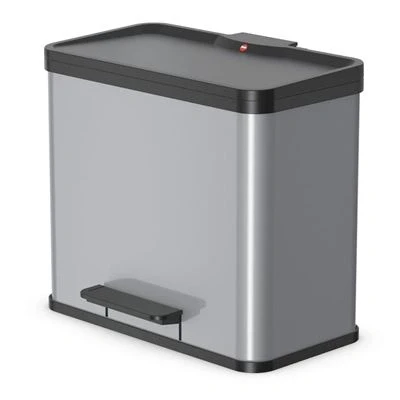 Imagen de Hailo Öko Duo Plus 30 Cubo de Basura, Metal, Plata, 47 x 35 44 cm