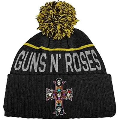 Imagen de Guns N&#039; Roses Sombrero De Beanie Appetite Cross Band Logo Nuevo Oficial Negro Size One