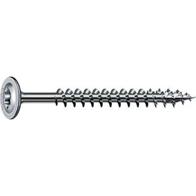 Imagen de SPAX Tornillo para madera, 10,0 x 120 mm, 50 unidades, T STAR Plus, cabeza de placa, rosca parcial, 4CUT, WIROX A3J, 251011001205