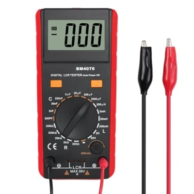 Imagen de CAMWAY LCR Meter LCD Capacitancia Inductancia Resistencia Tester Medidor Autodescarga pF nF μF con pantalla de sobrerango
