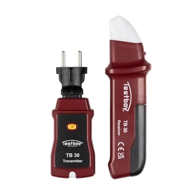 Imagen de Testboy 30 buscador de automáticos/fusibles (asignación circuitos del enchufe al disyuntor, sin contacto, cambio automático entre modo búsqueda y comprobación tensión) rojo/negro