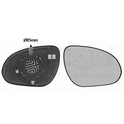 Imagen de VAN WEZEL 8207832 Cristal de Espejo derecha HYUNDAI: i30 I Hatchback