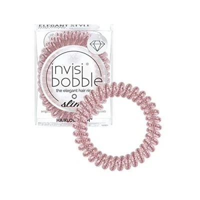 Imagen de Invisibobble Slim Gomillas pelo mujer rosa espiral Bella Galaxy x3 antirotura con fuerte sujecion Gomas que no deja marcas