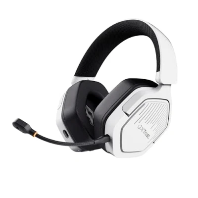 Imagen de Trust GXT 1493W Ravox Cascos Gaming Inalámbricos Bluetooth + 2.4GHz PS5 PS4 PC Switch Xbox Mobile, Altavoces 50mm, Batería de 70 Horas, Baja Latencia, Auriculares Over Ear, Blanco