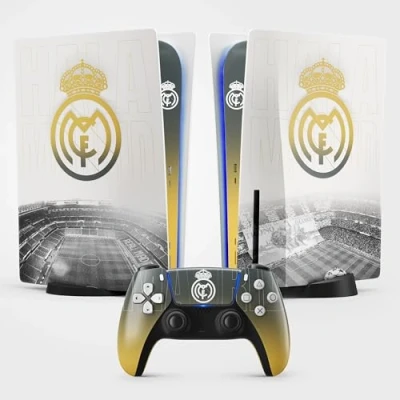Imagen de FFrame Sticker PS5 Real Pegatina para Playstation 5 Foot, consola y mando, edición estándar de disco, Skin Madrid (1 mando)