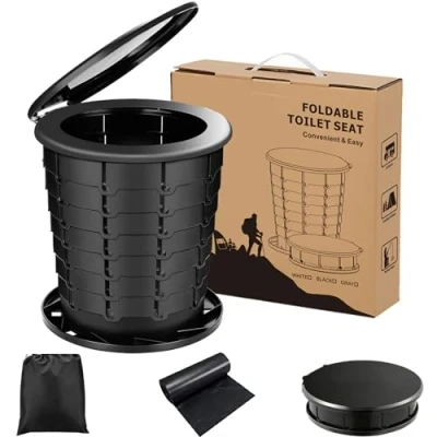 Imagen de Inodoro portátil para Acampar, automóvil Plegable, WC Portatil Camping de Emergencia Niños Viaje Duradero Exteriores, Senderismo, Viajes Largos y Atascos Tráfico
