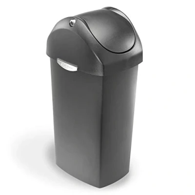 Imagen de simplehuman CW1335 cubo con tapa basculante, plástico gris, 60 L