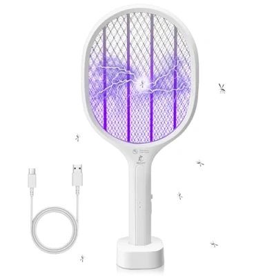 Imagen de Walizard 2 IN 1 Raqueta Matamoscas Electrica: Mata Moscas Mosquitos Insectos Electrico Antimosquitos Fly Killer Bug Zapper 3000V USB Recargable