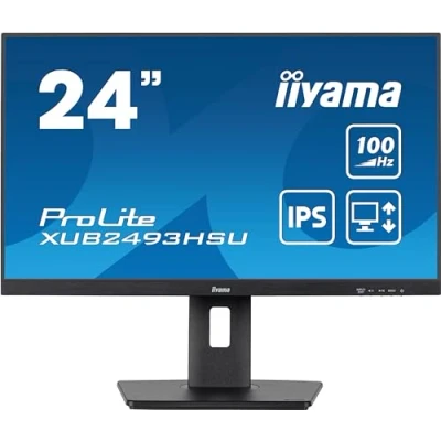 Imagen de iiyama XUB2493HSU B6 24&quot; Panel IPS, 1920x1080100Hz, 15cm Regulable en Altura, Pivotante, Pivot, 1ms (MPRT), FreeSync, 250cd/m², Altavoces, HDMI, DisplayPort, USB HUB 2X 2.0 (23,8&quot; Vis)