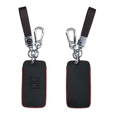 Imagen de kwmobile Funda Compatible con Renault Llave de Coche Smart Key 4 Botones (Solo Keyless Go) Cubierta Cuero sintético Case para Mando y Control Auto Carbono