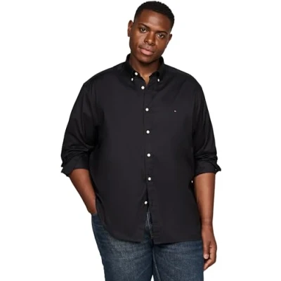 Imagen de Tommy Hilfiger CORE FLEX Poplin Camisa, Hombre, Talla: 5XL, Black