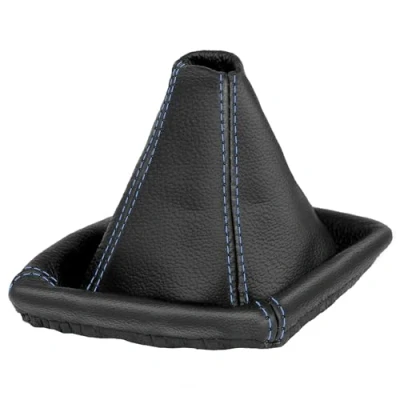 Imagen de L &amp; P Car Design L&amp;P A0061 Funda saco cuero de real piel genuina negro con costura azul palanca cambios cambio velocidad velocidades marchas conmutación
