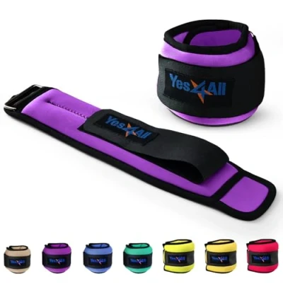 Imagen de Yes4All 09SM Pesas para tobillos y muñecas de neopreno (0,45 KG 4,5 kg) Ankle Weights Set, Tobilleras con peso 1,4 Par = 2 x 0,7