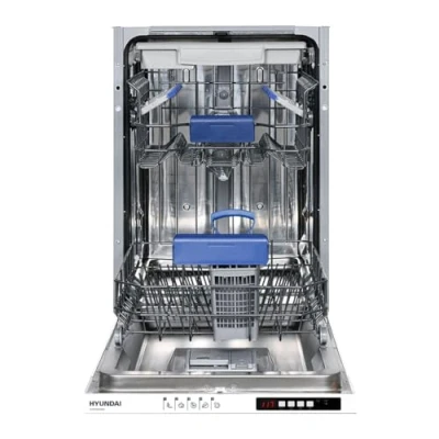 Imagen de Hyundai Lavavajillas 45cm Blanco HJI104500ED. 1900W, 10 Cubiertos, 3 Bandejas, 5 Programas, Display LED manual, Eficiencia Energética Clase E