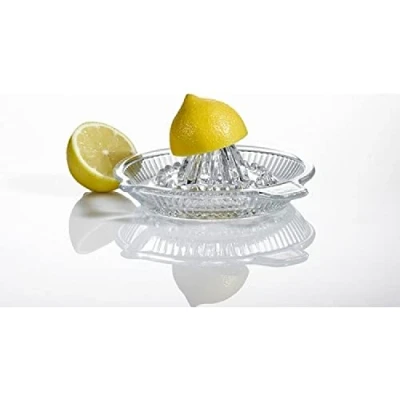 Imagen de DUHALINE exprimidor de limón, portátil, escariador cristal, manual con mango y boquilla para zumo fresco, naranja lima, vidrio transparente pesado