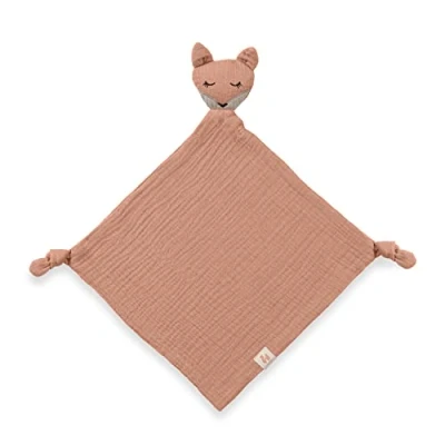 Imagen de hauck Cuddle N Play Manta de Seguridad Bebe, Trapito Apego Bebe Muselina Algodón, Doudou, Animal Peluche para Recien Nacidos, Lavable a 60 C, 25 x cm Fox Cork