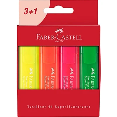 Imagen de Faber Castell Textliner 46 subrayadores superfluorescentes, cartera de 4