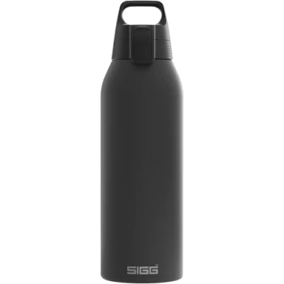 Imagen de Sigg Shield ONE Negro botella reutilizable (1.5L), hermética sin sustancias nocivas, de acero inoxidable duradera con cierre Top 2