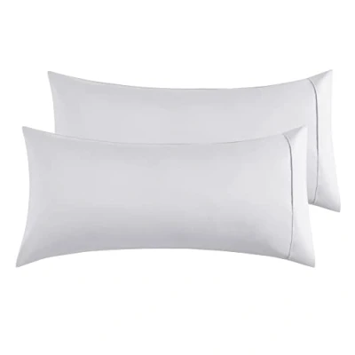 Imagen de Funda de Almohada 100% Microfibra 50 x 90 cm, Juego 2 Fundas Extra Suave Hipoalergénicas Transpirable Gris Claro