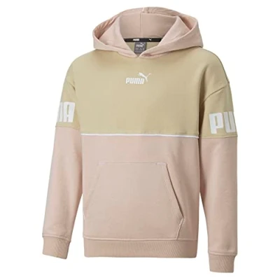 Imagen de Puma Sudadera Polar Marca Modelo Power Colorblock Hoodie FL G, Light Sand, 5 años