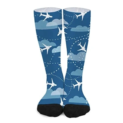 Imagen de 934 Running Calcetines, Avión Patrón Calcetines Deporte Novedosos,Suaves Unisex Para Trekking Regalo Trabajo 50cm