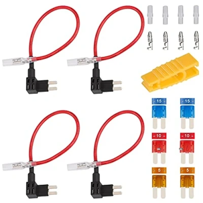 Imagen de Portafusible Coche Circuito Cuchilla Estilo Adaptador Add A Circuit Fusible Titular con 1 PCS Extractor 6 Fusibles 5A 10A 15A