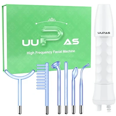 Imagen de UUPAS 6 en 1 Azul Máquina Facial de Alta Frecuencia Aparato para el Acné,Rejuvenecimiento la Piel, Antienvejecimiento