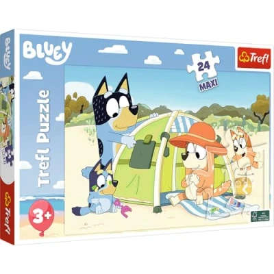 Imagen de Trefl, Día Magnífico para Bluey 24 Maxi Piezas Grandes, Puzle de Colores con Personajes, Entretenimiento Creativo, Juego niños a Partir 3 años, Multicolor (14357)