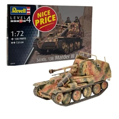 Imagen de Revell 03316 SD.Kfz. 138 Marder III Ausf. M Kit de Modelo plástico sin Construir/sin Pintar a Escala 1:72