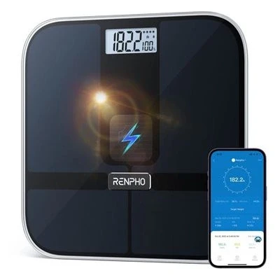 Imagen de Báscula de baño Renpho Elis Solar 2, Hasta 160 kg, Negro