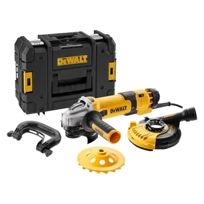 Imagen de DEWALT DWE4257KT QS, Mini amoladora angular eléctrica, 125mm, Potente motor 1500 W, Arranque Suave + Bloqueo, Velocidad sin carga 2800 10000 rpm, Rosca M14, Sistema de extracción polvo, Peso 2.6kg