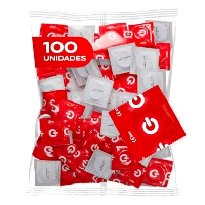 Imagen de ON) Condones sabor fresa I 54 mm de ancho Paquete 100 unidades rojos y afrutados con lubricante silicona grosor pared 0,07 veganos para hombres